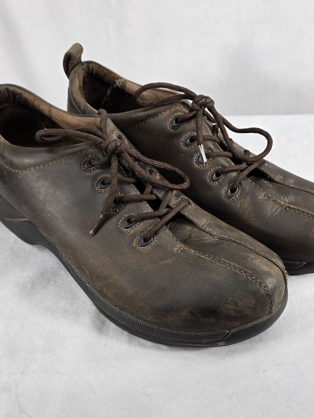 Dansko Walker Brown Leather Slip Resistant Oxford Shoes Mens Size 11.5 45 EU